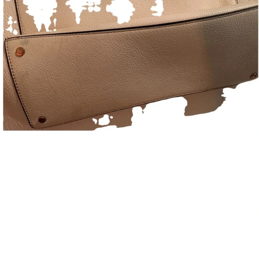 kate spade Beige Leather Tote with Gold Accent